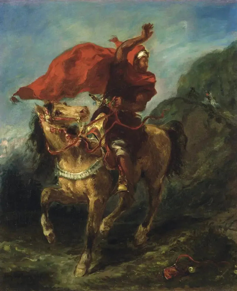 Caballero árabe dando una señal - Eugène Delacroix