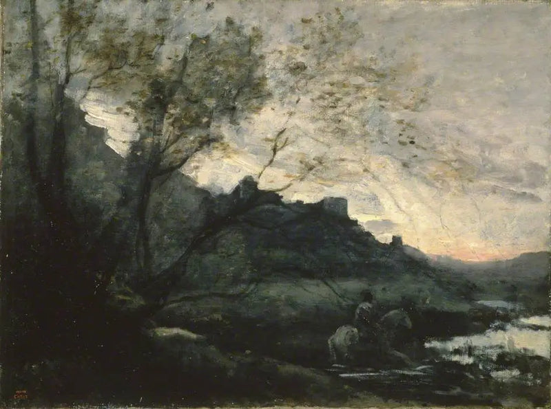 Caballero en el agua - Jean-Baptiste Camille Corot