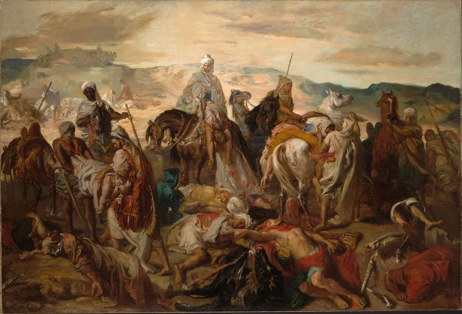 Caballos árabes levantando a sus muertos - Théodore Chassériau