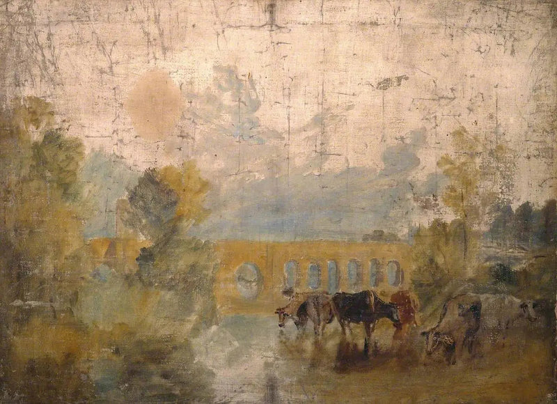 Puente de Caversham con Ganado en el Agua - J. M. W. Turner