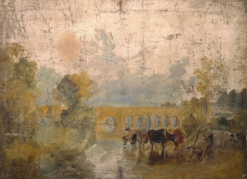 Puente de Caversham con Ganado en el Agua - J. M. W. Turner