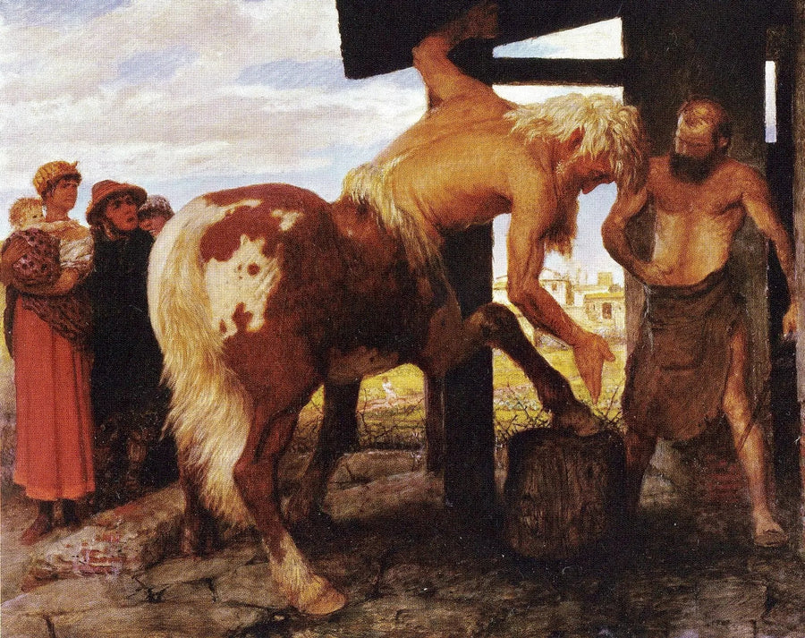 Centauro en la herrería del pueblo - Arnold Böcklin