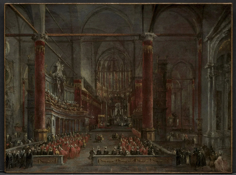 Ceremonia pontifical en la iglesia de San Juan Bautista de Venecia, 1782 - Francesco Guardi