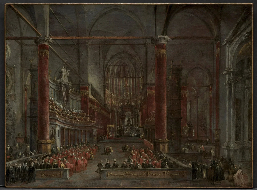 Ceremonia pontifical en la iglesia de San Juan Bautista de Venecia, 1782 - Francesco Guardi