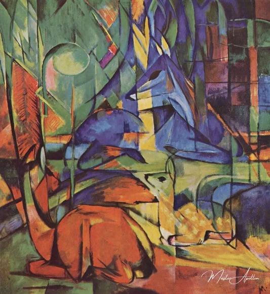 Cerf dans la forêt ii - Franz Marc - Reproductions de tableaux et peintures haut de gamme