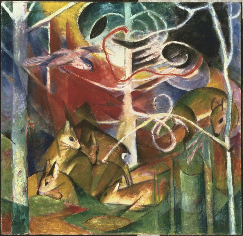 Ciervos en el bosque I - Franz Marc