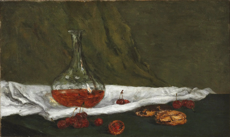 Cerezas y garrafe de vino - Paul Gauguin