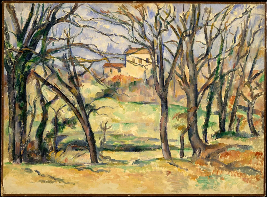Árboles y casas en el lugar llamado "La Durane" - Paul Cézanne