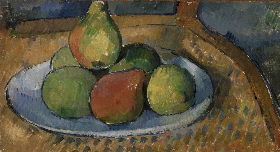 Plato de frutas sobre una silla - Paul Cézanne