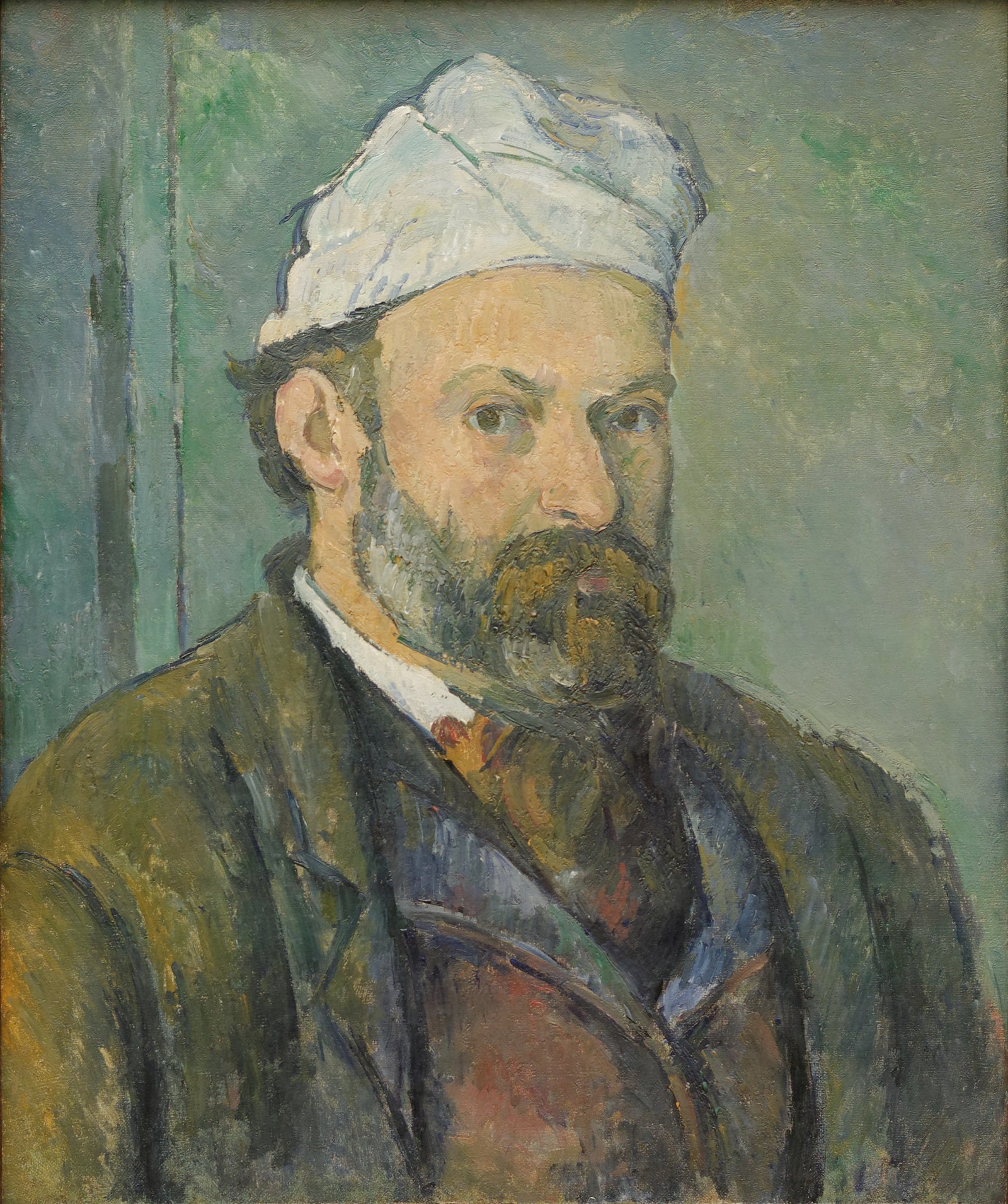 Retrato del artista con gorro blanco - Paul Cézanne