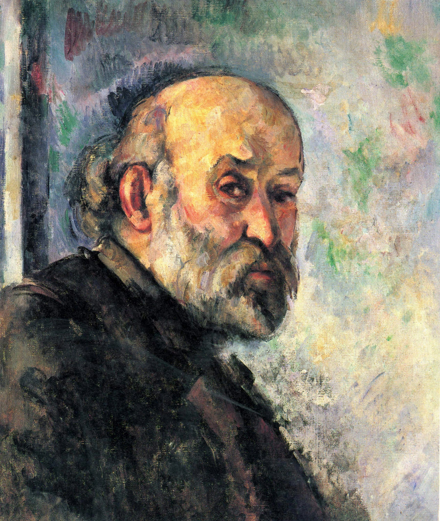 Retrato de Cézanne sobre fondo azul - Paul Cézanne