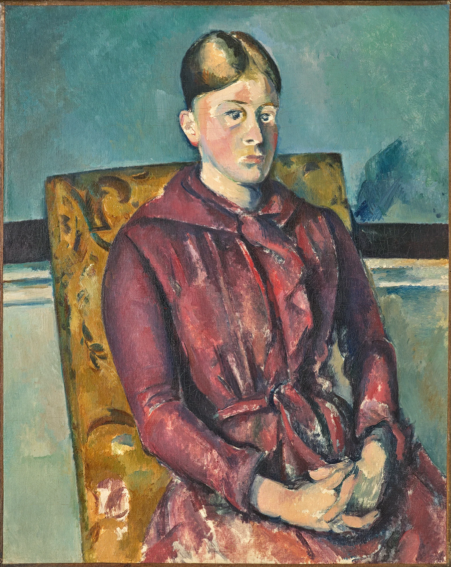 Madame Cézanne en un sillón amarillo - Paul Cézanne