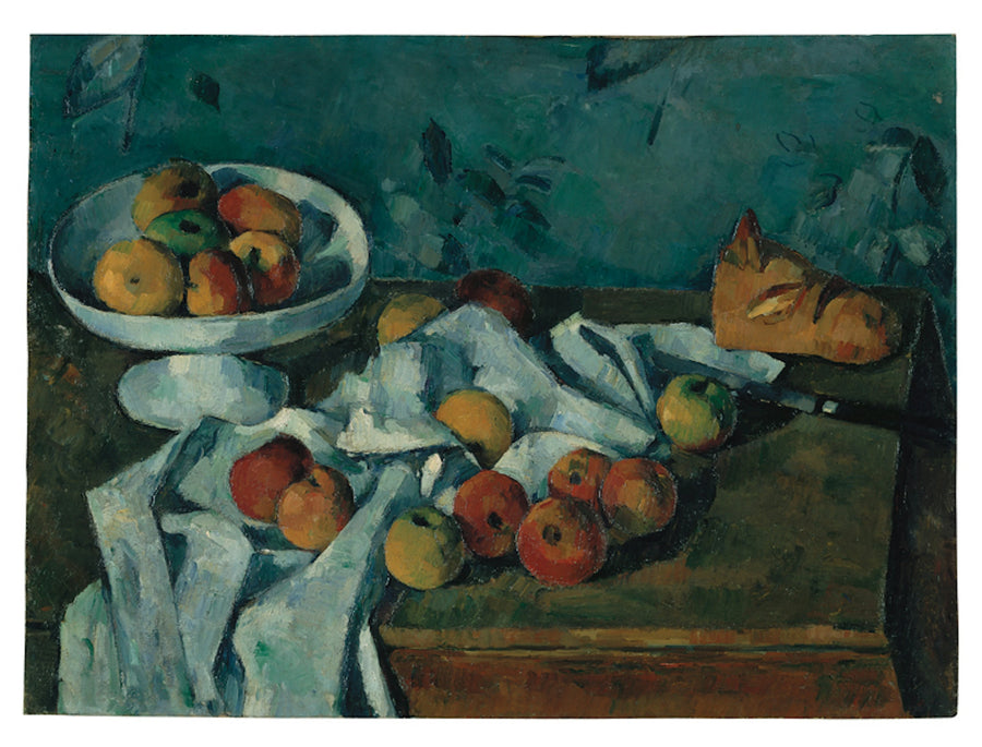 Frutero, manzanas y hogaza de pan - Paul Cézanne