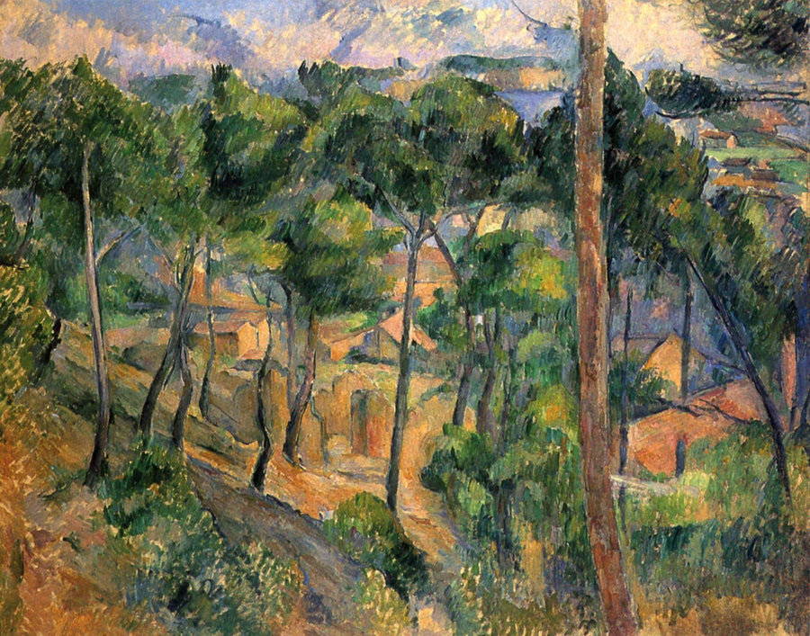 L'Estaque vista a través de los pinos - Paul Cézanne