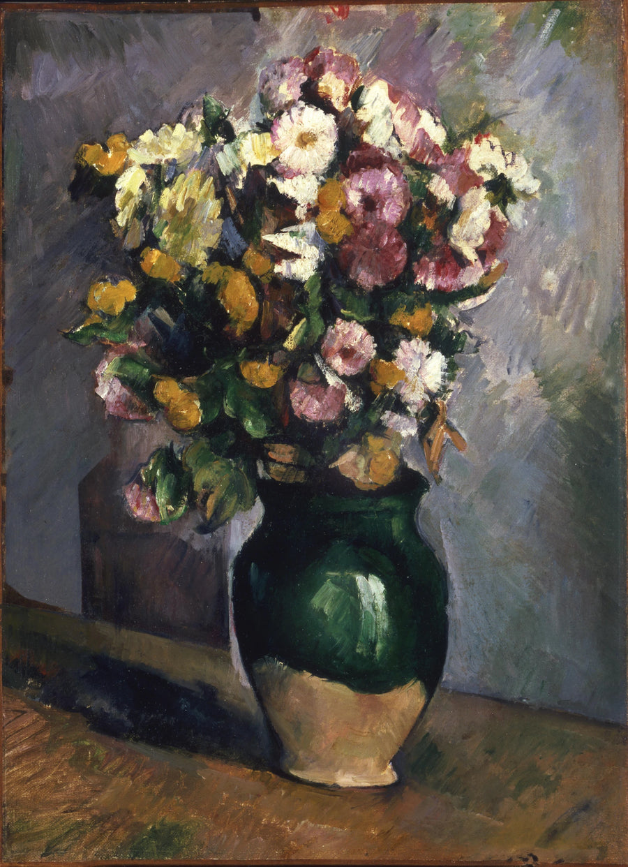 Flores en una maceta de aceitunas - Paul Cézanne