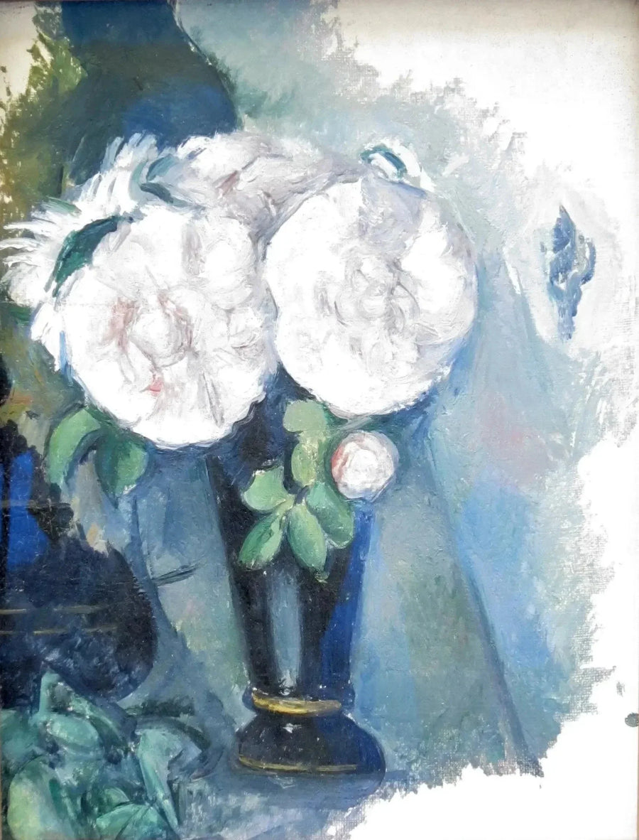 Flores en un jarrón azul - Paul Cézanne