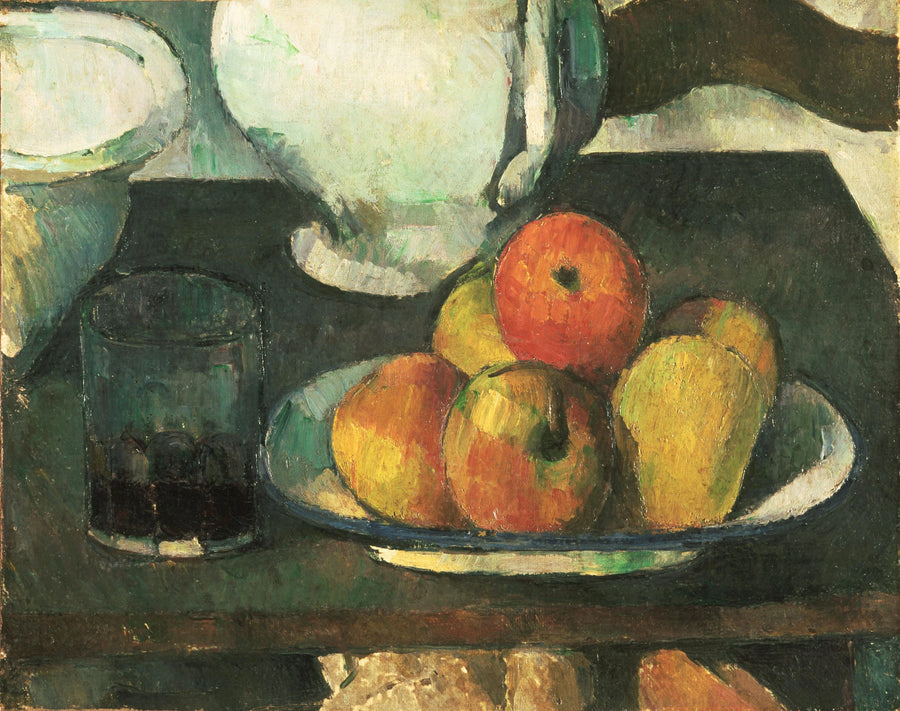 Bodegón con frutas y copa de vino - Paul Cézanne