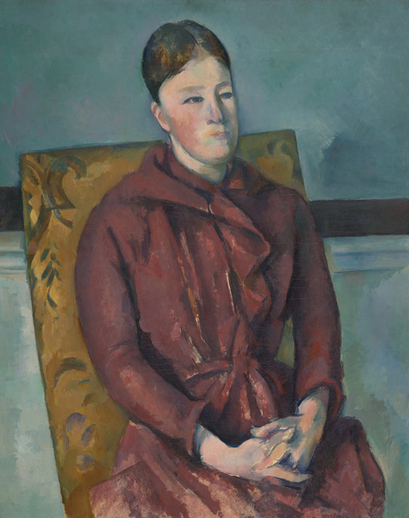 Señora Cézanne con vestido rojo - Paul Cézanne