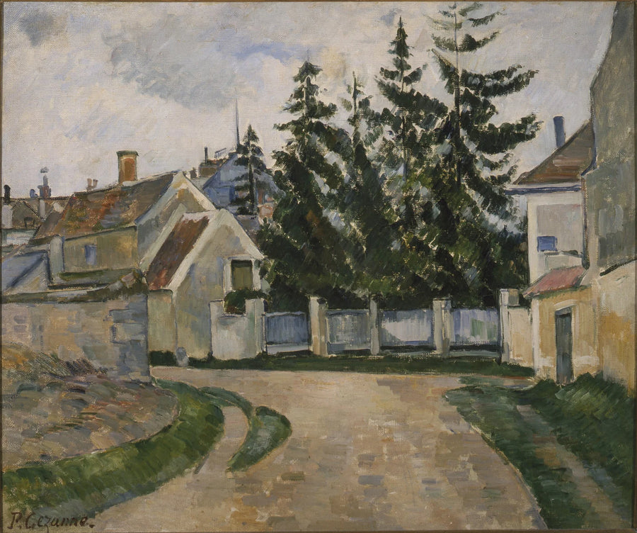 Casas y abetos - Paul Cézanne