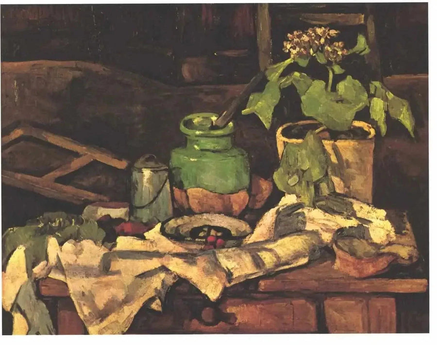 Maceta sobre una mesa - Paul Cézanne