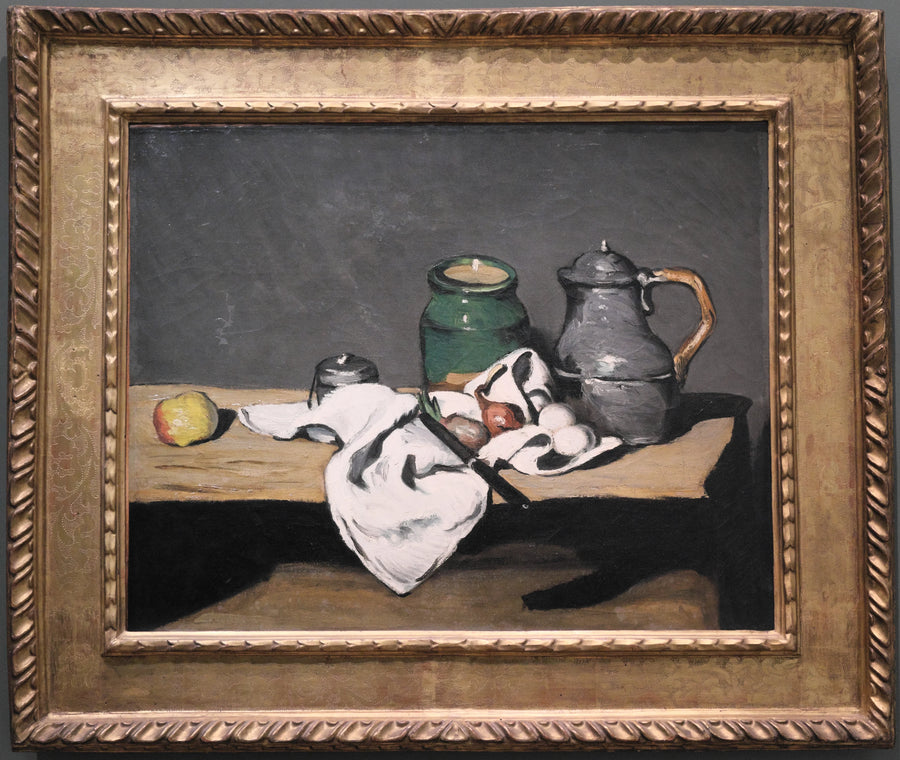 Jarra verde y tetera de estaño - Paul Cézanne