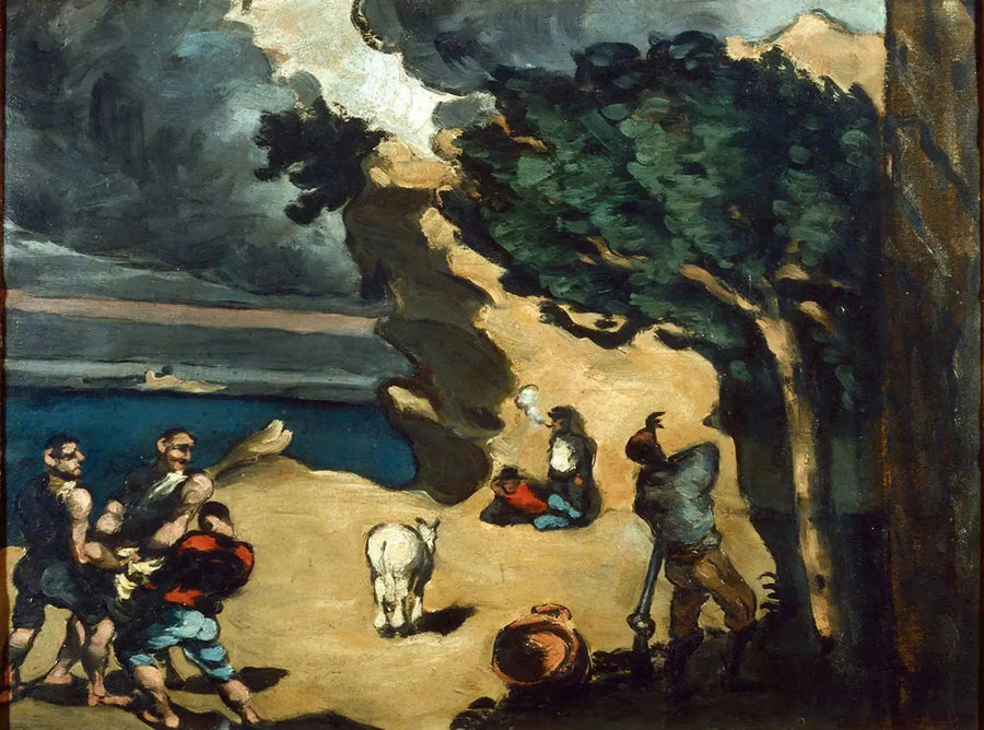 Los Ladrones y el burro - Paul Cézanne