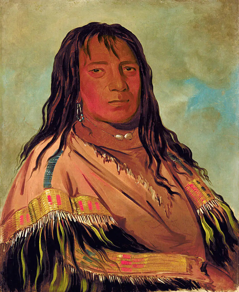 Chá-tee-wah-née-che, Sin Corazón, Jefe de la banda Wah-ne-watch-to-nee-nah - George Catlin