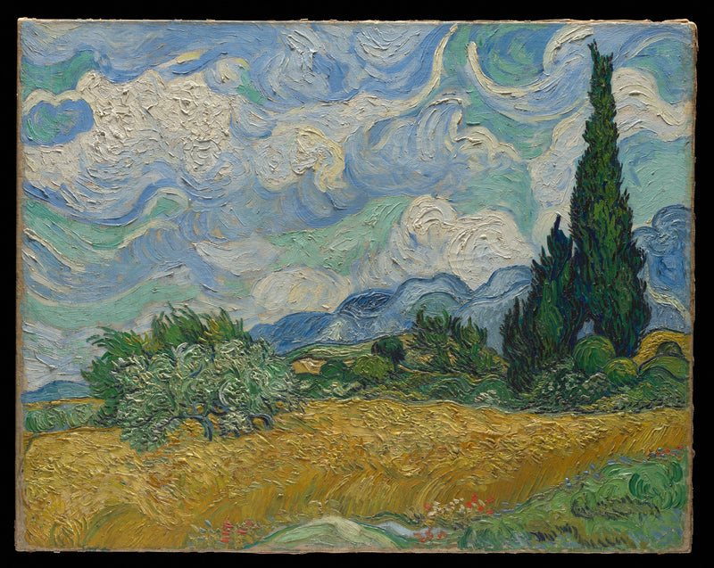 Cipreses con trigo dorado - Vincent van Gogh