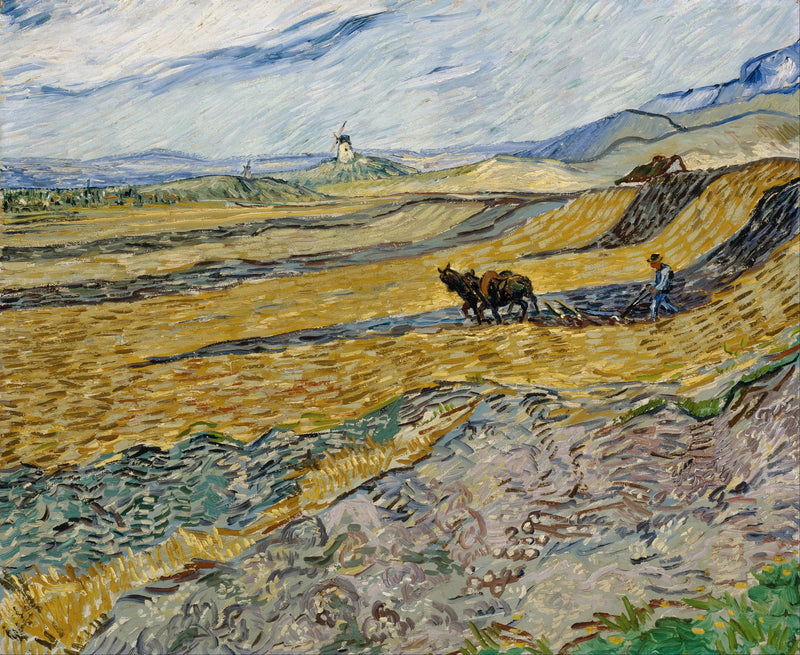 Campo cerrado con labrador - Vincent van Gogh