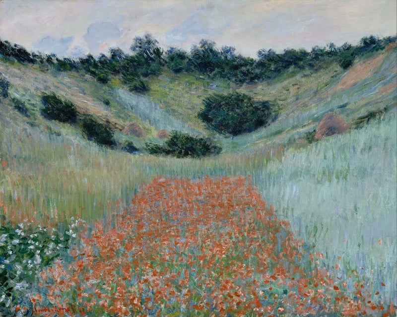 Campo de amapolas en un hueco W1000 - Claude Monet