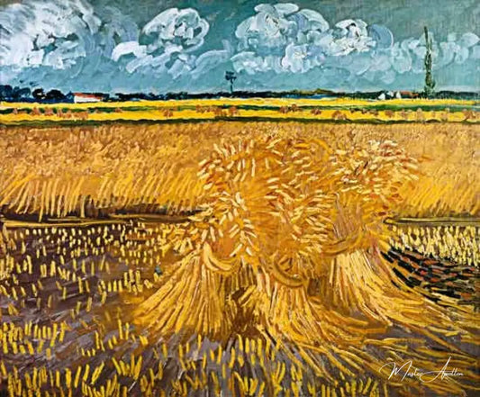 Champ de blé avec gerbes - Van Gogh - Reproductions de tableaux et peintures haut de gamme