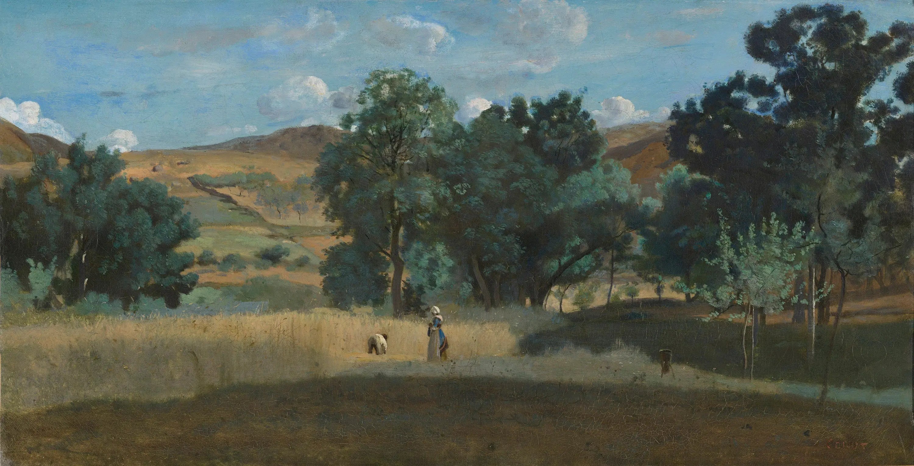 Champ de blé dans le Morvan - Jean-Baptiste Camille Corot - Alpha Reproduction