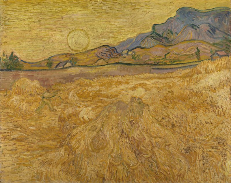 Campo de trigo con segadora y sol - Vincent van Gogh
