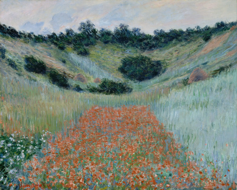 Campo de amapolas en una depresión cerca de Giverny - Claude Monet