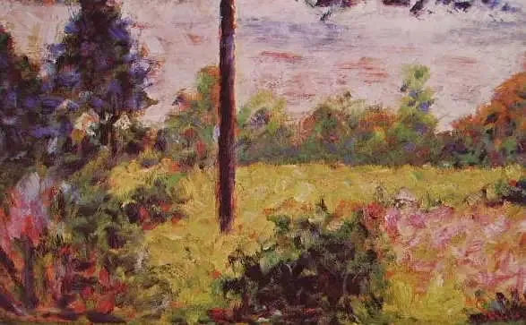 Campos arbolados en Barbizon - Georges Seurat