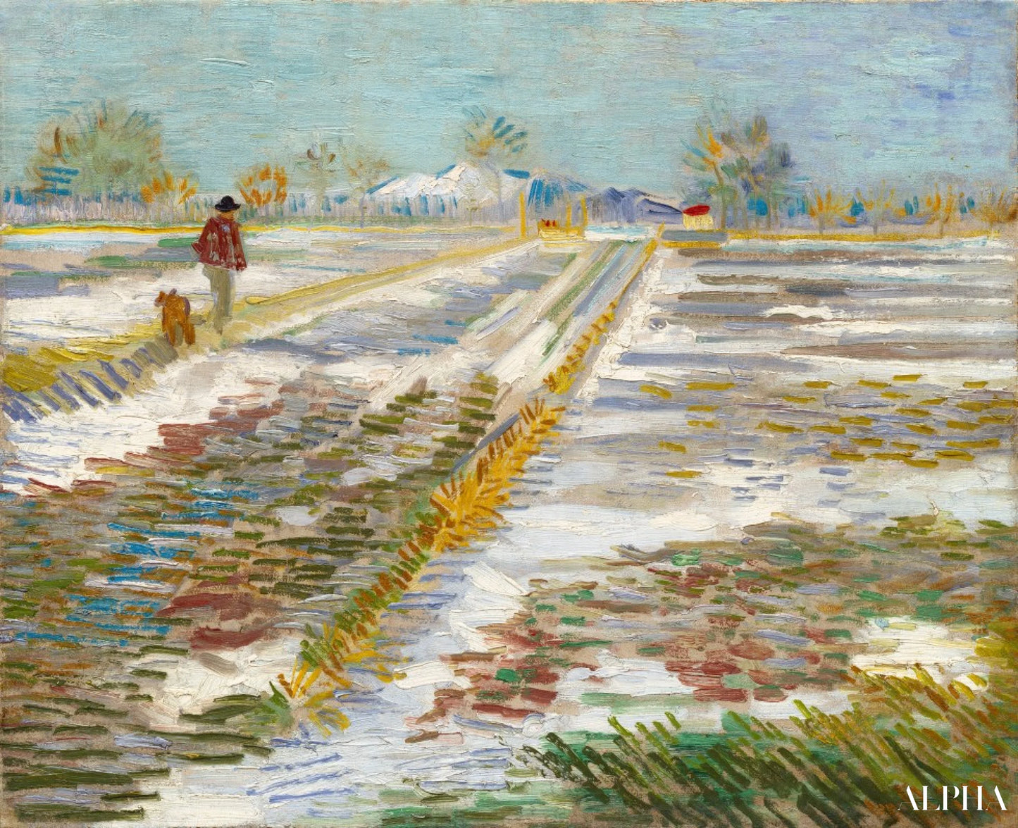 Champs enneigés à Arles - Van Gogh - Reproductions de tableaux et peintures haut de gamme