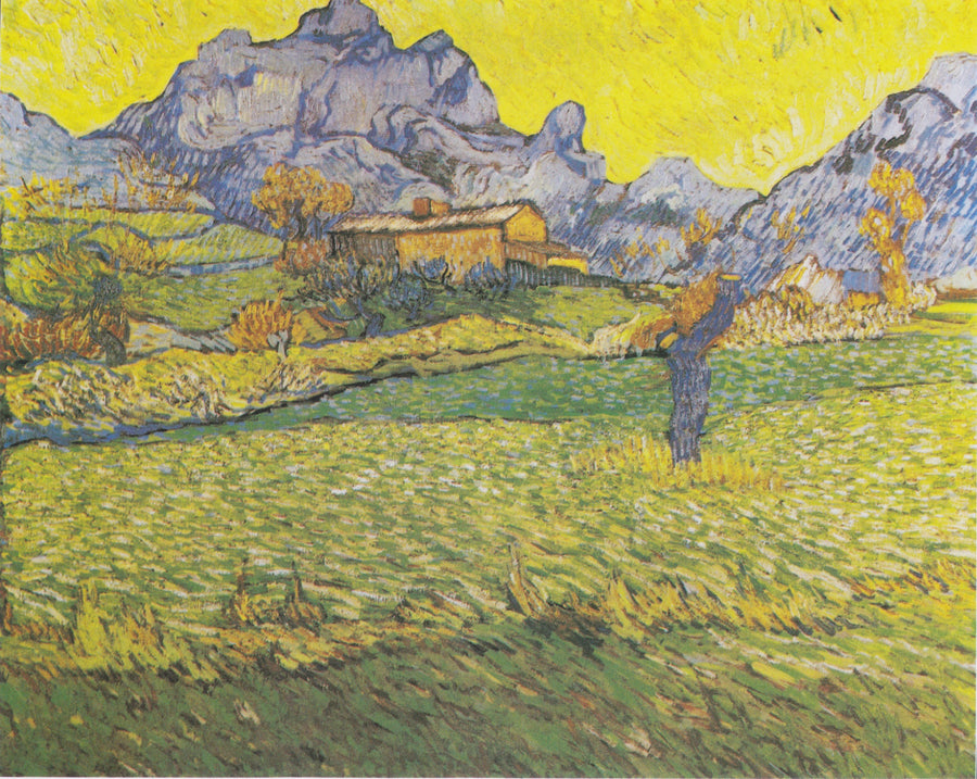 Campos de trigo en un paisaje montañoso - Vincent van Gogh
