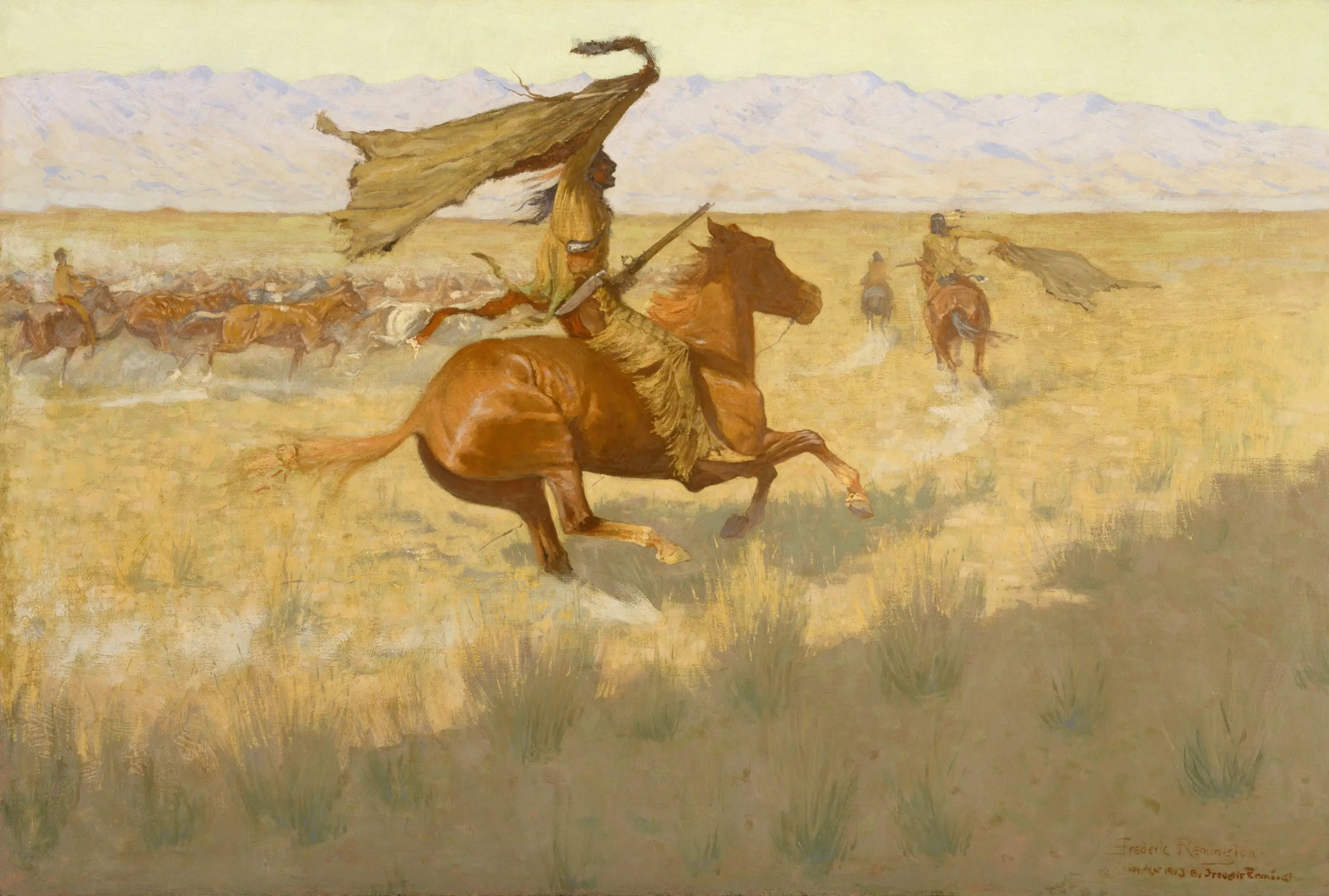 Changement de propriétaire (La Bousculade ; Voleurs de chevaux) - Frederic Remington - Alpha Reproduction