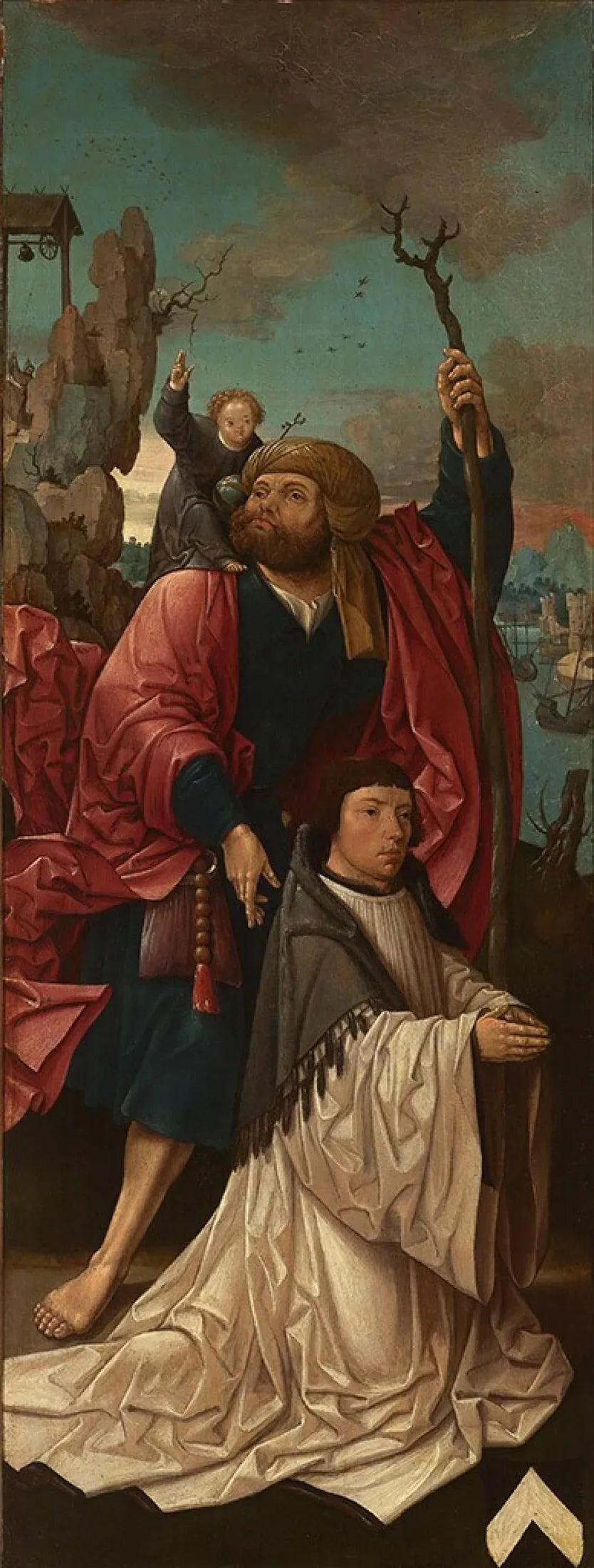Chanoine Dirk Willemsz van Rietwijk con San Cristóbal - Jacob Cornelisz van Oostsanen