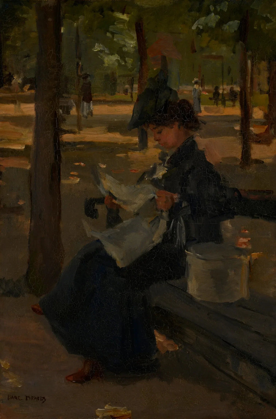 Sombrerero en un parque - Isaac Israel