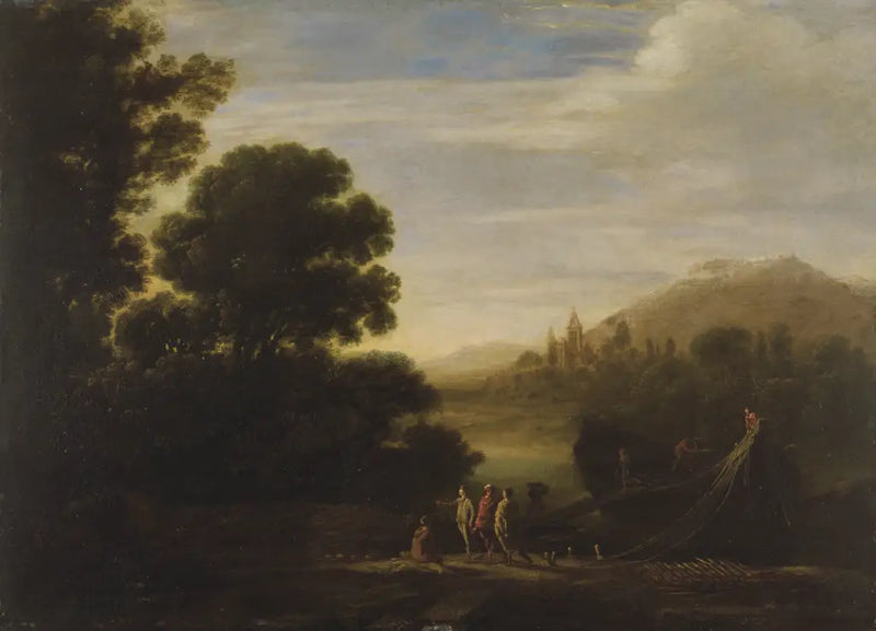 Cargando la madera en el resplandor dorado de la tarde - Claude Lorrain