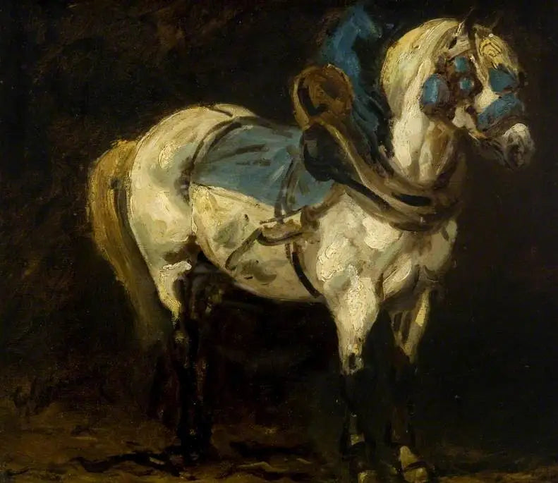 Cargador gris con arnés azul - Théodore Géricault