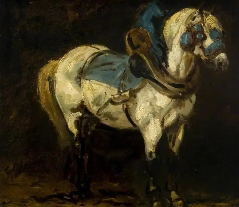 Cargador gris con arnés azul - Théodore Géricault