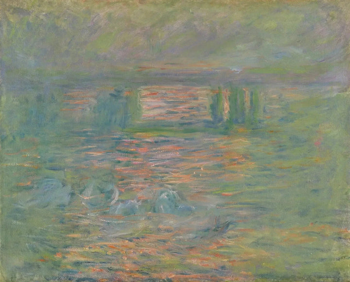 Puente Charing Cross, reflejos rosados - Claude Monet
