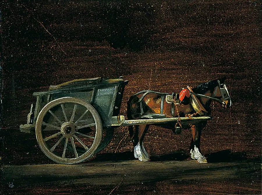 Carro de granja, caballo enganchado - John Constable