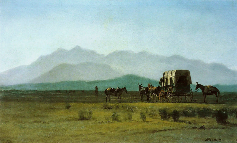 Carro del topógrafo en las Montañas Rocosas - Albert Bierstadt