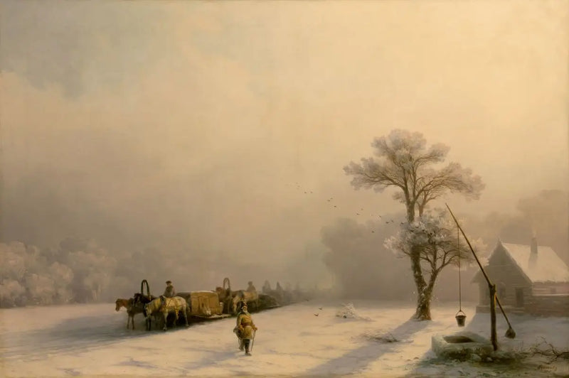 Carros de invierno en camino - Iván Aïvazovski