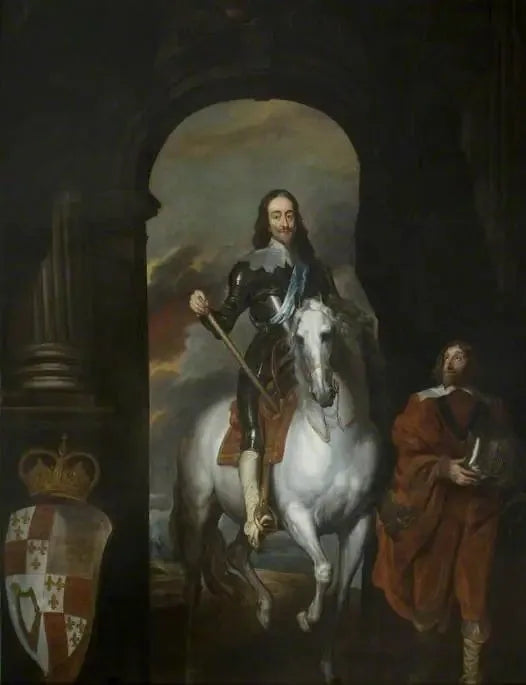 Carlos I (1600-1649), sobre un caballo blanco - Antoine van Dyck