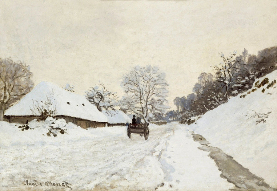 La Charrette, carretera bajo la nieve en Honfleur W50 - Claude Monet