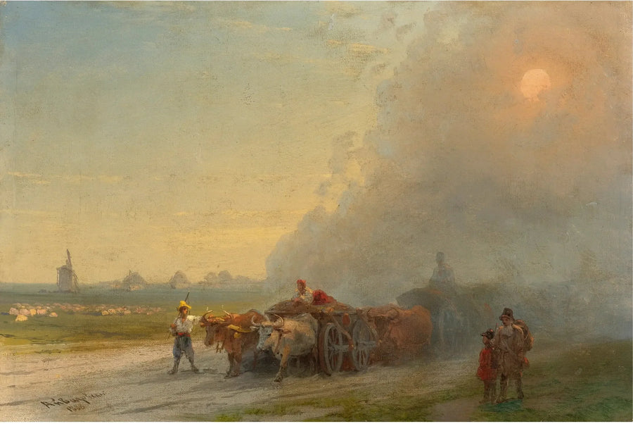 Charcos de bueyes en la estepa ucraniana - Ivan Aïvazovski